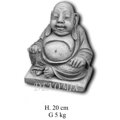 Lachende Buddha sitzend am Podest klein