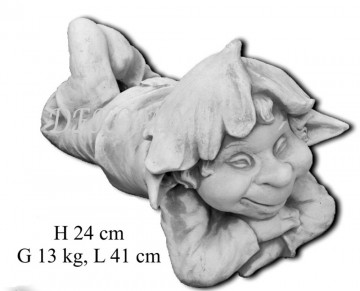 Kobold liegend anf dem Bauch am Kin angelehnt