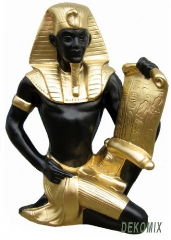 Tutanchamun mit Papyrus