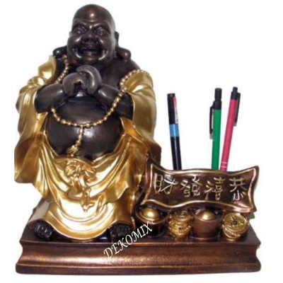 Glücklicher Buddha als Stifteköcher/Schreibtischdeko
