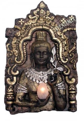 Buddha Flachrelief  mit Lampe