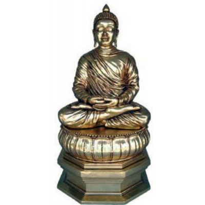 Thai Buddha im Schneidersitz auf Sockel sitzend XXL