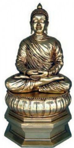 Thai Buddha im Schneidersitz auf Sockel sitzend XXL