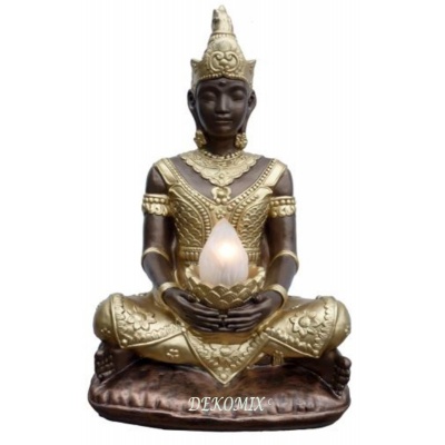 Thai Buddha im Schneidersitz sitzend mit Lampe groß