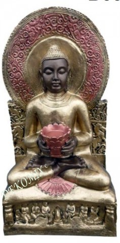 Buddha sitzend auf Ornament klein