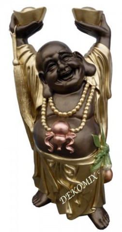 Glücksbuddha mit gestreckten Händen nach oben groß