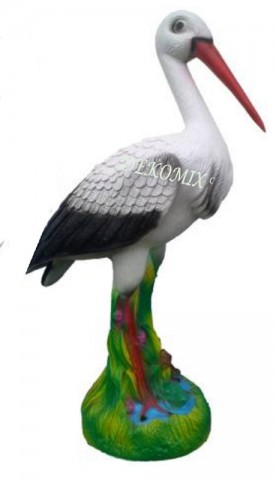 Storch mit Kunstharzbeine groß