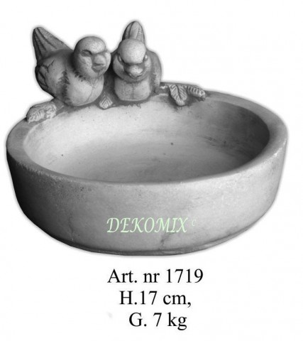Vogeltränke Rund mit 2 Vögel