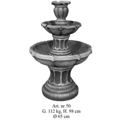 Springbrunnen 2 Teller mit Blumenvase als Wasserspeier