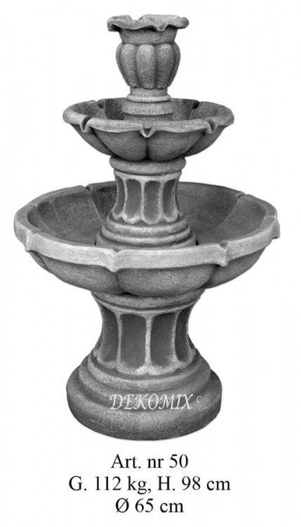 Springbrunnen 2 Teller mit Blumenvase als Wasserspeier