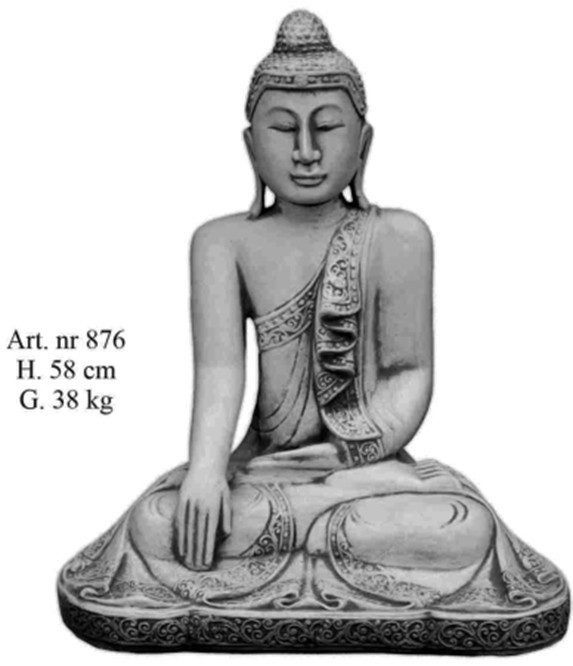 Thai Buddha sitzend rechte Hand auf der Knie