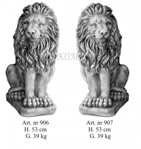 Asiatische Löwe sitzend rechts mtl. groß