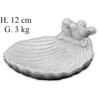 Vogeltränke Muschel mit 2 Vögel