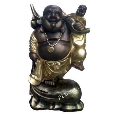 Glückliche Buddha mit kleinem Buddha auf dem Arm