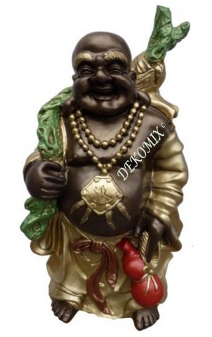 Glücksbuddha stehend mit Flasche