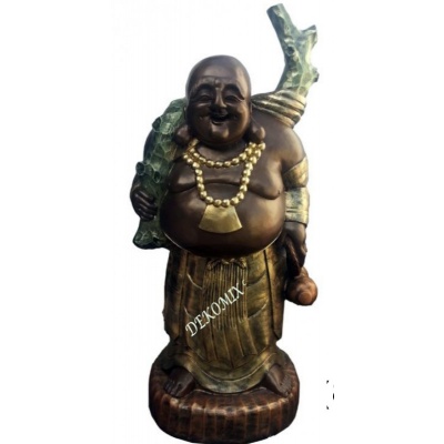 Glücksbuddha mit Stock und Kännchen XXL