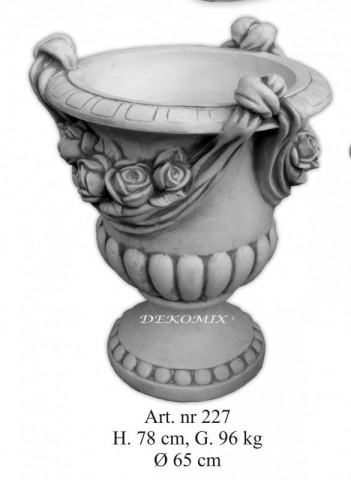 Blumenvase mit Rosenmotiv XXL