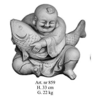 Glückliche Buddha mit Fisch