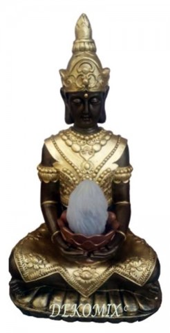 Thai Buddha im Schneidersitz sitzend mit Lampe klein