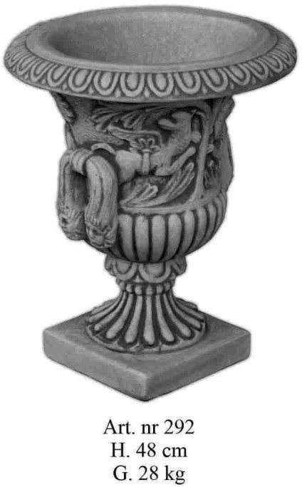 Pokal Blumenvase mit Henkel Motive