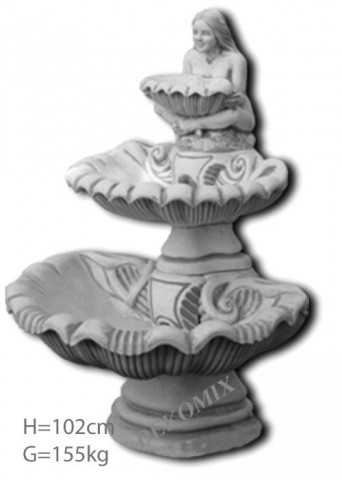 Brunnen 2 Muscheln und Mädchen