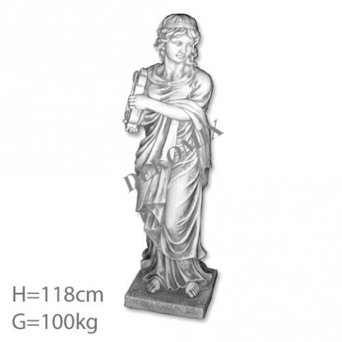 Frau stehend mit Harfe