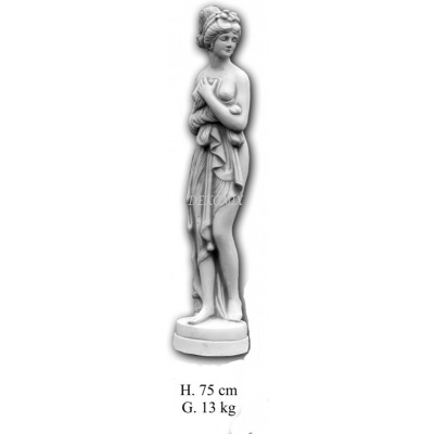 Frau stehend schähmend klein