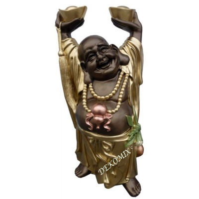 Glücksbuddha mit gestreckten Händen nach oben groß