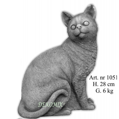 Katze sitzend seitlich mtl groß Rau